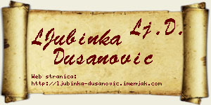 LJubinka Dušanović vizit kartica